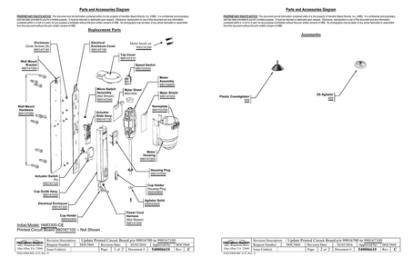 Diagram Diagram and Parts List for HMD300-CE  Hamilton Beach Drink Mixer